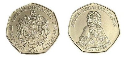 50 penny (320° anniversario della conquista di Gibilterra da parte degli inglesi)