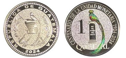 1 quetzal (Centenario dell'introduzione del Quetzal)