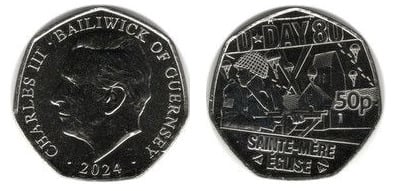 50 pence ( Giorno D - Eglise de Sainte-Mère)