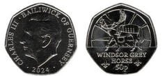 50 penny (200° anniversario del Royal Mews - Cavallo Grigio di Windsor)