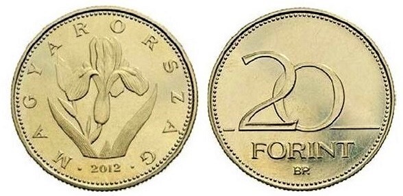 20 forint (Fiore Iris ungherese (Iris aphylla hungarica)))