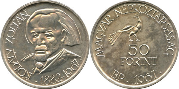 50 forint (85° anniversario della nascita di Zoltán Kodály)