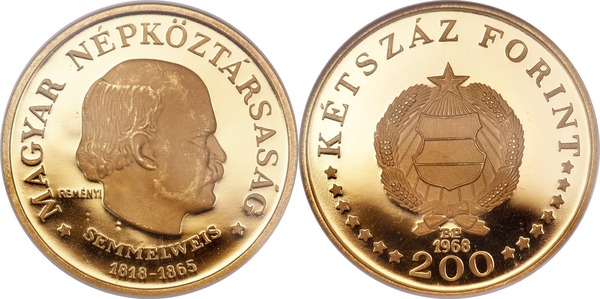 200 forint (150° anniversario della nascita di Ignác Semmelweis)