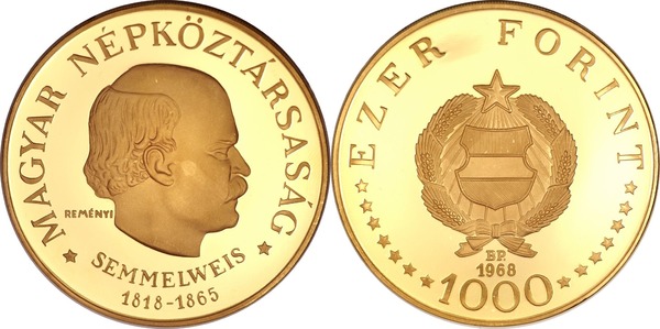 1.000 forint (150° anniversario della nascita di Ignác Semmelweis)