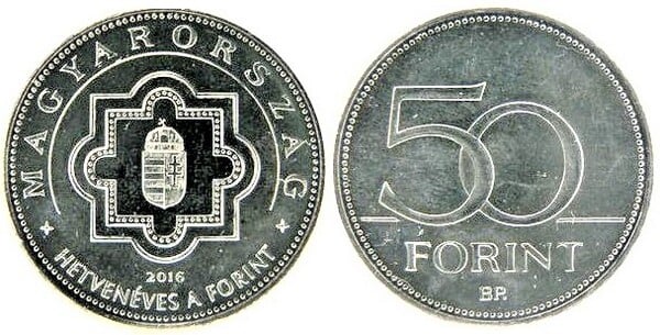 50 forint (70° anniversario dell'introduzione del Fiorino)