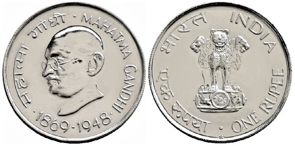 1 rupee (100° anniversario della nascita del Mahatma Gandhi)