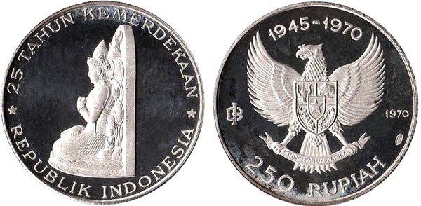 250 rupiah (25° anniversario dell'indipendenza)