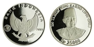 25000 rupiah (Centenario di Sukarno)