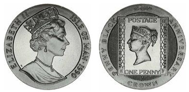 1 corona (150° anniversario dell'etichetta - Penny Black)