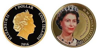 1 dollaro (90° compleanno della Regina Elisabetta II)
