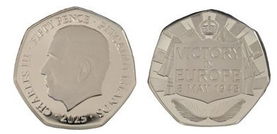 50 penny (80° anniversario della fine della Seconda guerra mondiale in Europa)