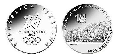 1/4 di euro (Giochi Olimpici Invernali Milano Cortina 2026: Cortina)