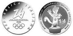 1/4 di euro (Giochi Olimpici Invernali Milano Cortina 2026: Mascotte)