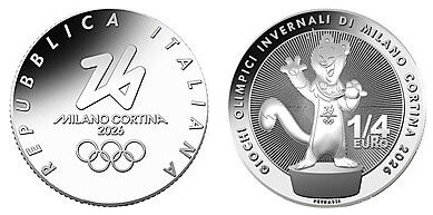 1/4 di euro (Giochi Olimpici Invernali Milano Cortina 2026: Mascotte)