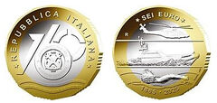 6 euro (160° Anniversario del Corpo delle Capitanerie di Porto - Guardia Costiera)