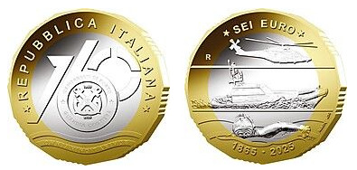 6 euro (160° Anniversario del Corpo delle Capitanerie di Porto - Guardia Costiera)