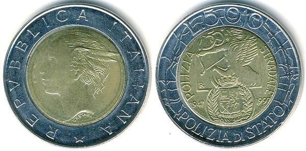 500 lire (50° anniversario della Polizia di Stato)