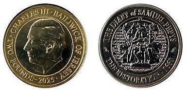 2 libbre (Samuel Pepys - Restauro)