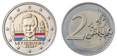 2 euro (25° Anniversario dell'Ascensione al Trono del Granduca Enrico-Colore)