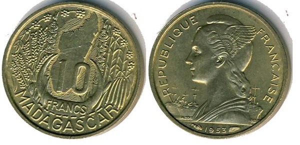 10 francs (Colonia francese)