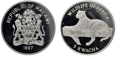 5 kwacha (Fauna africana - Leopardo)