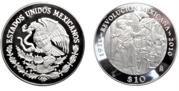 10 pesos (Centenario della Rivoluzione messicana. Adelita)