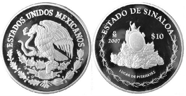 10 pesos (Stato di Sinaloa-Lugar de Pitahayas)