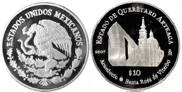 10 pesos (Stato di Queretaro Arteaga - Acquedotto di Santa Rosa de Viterbo)