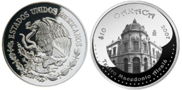 10 pesos (Oaxaca - Teatro Macedonio Alcalá)