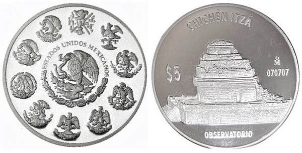 5 pesos (Chichén Itzá-Osservatorio)