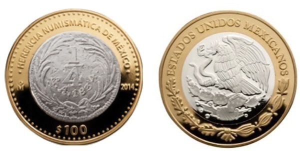100 pesos (1/4 di Real 1834)