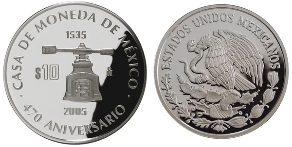 10 Pesos (470° anniversario della zecca spagnola)