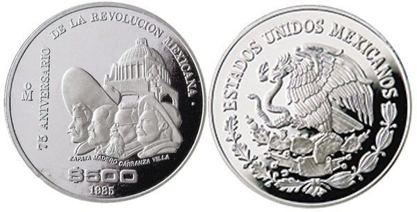 500 Pesos (75° anniversario della Rivoluzione messicana)