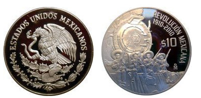 10 pesos (Serie Centenario della Rivoluzione messicana 1910-2010 - Locomotiva a Cuernavaca)