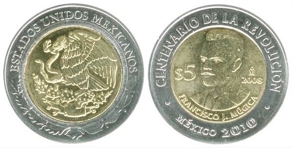 5 pesos (Centenario della Rivoluzione-Francisco J. Múgica)