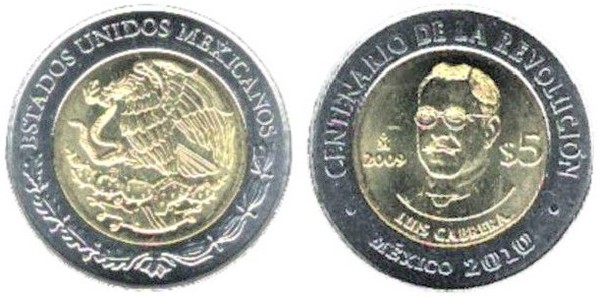 5 pesos (Centenario della Rivoluzione-Luis Cabrera)