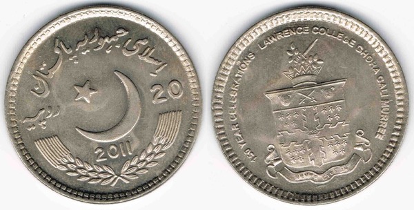 20 rupees (150° anniversario del Lawrence College)