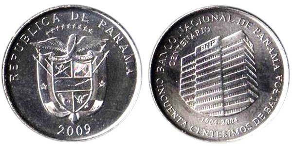 50 centésimos (Centenario del Banco Nacional de Panama)