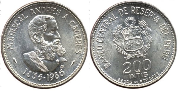 200 intis (150° anniversario della nascita del maresciallo Andrés A. Carceles)