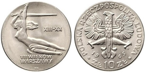 10 zlotych (700° anniversario di Varsavia)