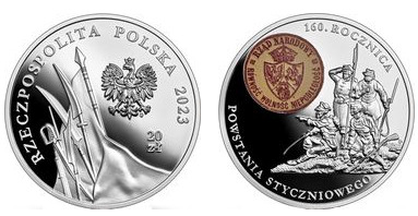 20 zlotys (160° anniversario della Rivolta di gennaio)