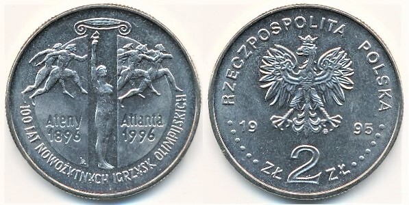 2 zlote (100 anni di Giochi Olimpici moderni)