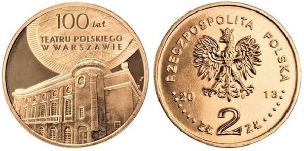 2 zlote (Centenario del Teatro Polacco di Varsavia)