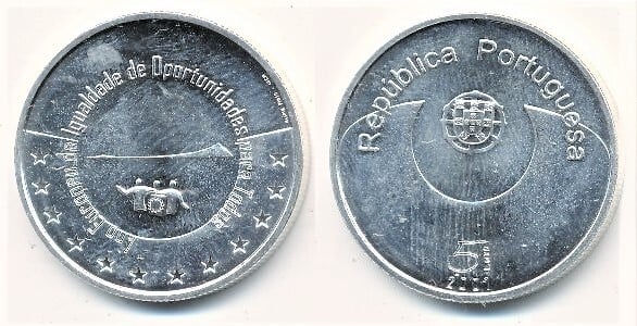 5 euro (Anno europeo delle pari opportunità per tutti)