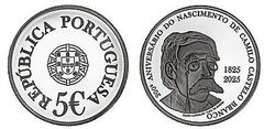5 euro (200° anniversario della nascita di Camilo Castelo Branco)