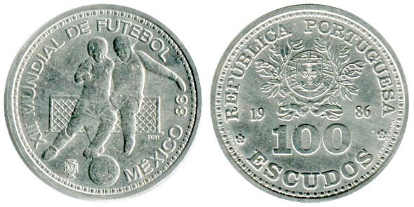 100 escudos (XIII Coppa del Mondo di calcio-Messico 86)