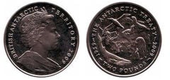 2 sterline (50° anniversario del Trattato Antartico)