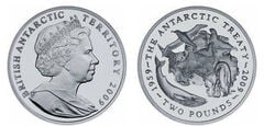 2 sterline (50° anniversario del Trattato Antartico)