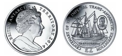 2 sterline (Centenario della Spedizione Imperiale Transantartica)