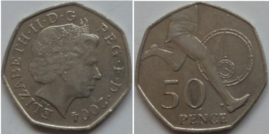 50 pence (50° Anniversario 1° miglio sotto i 4 minuti - Roger Bannister)